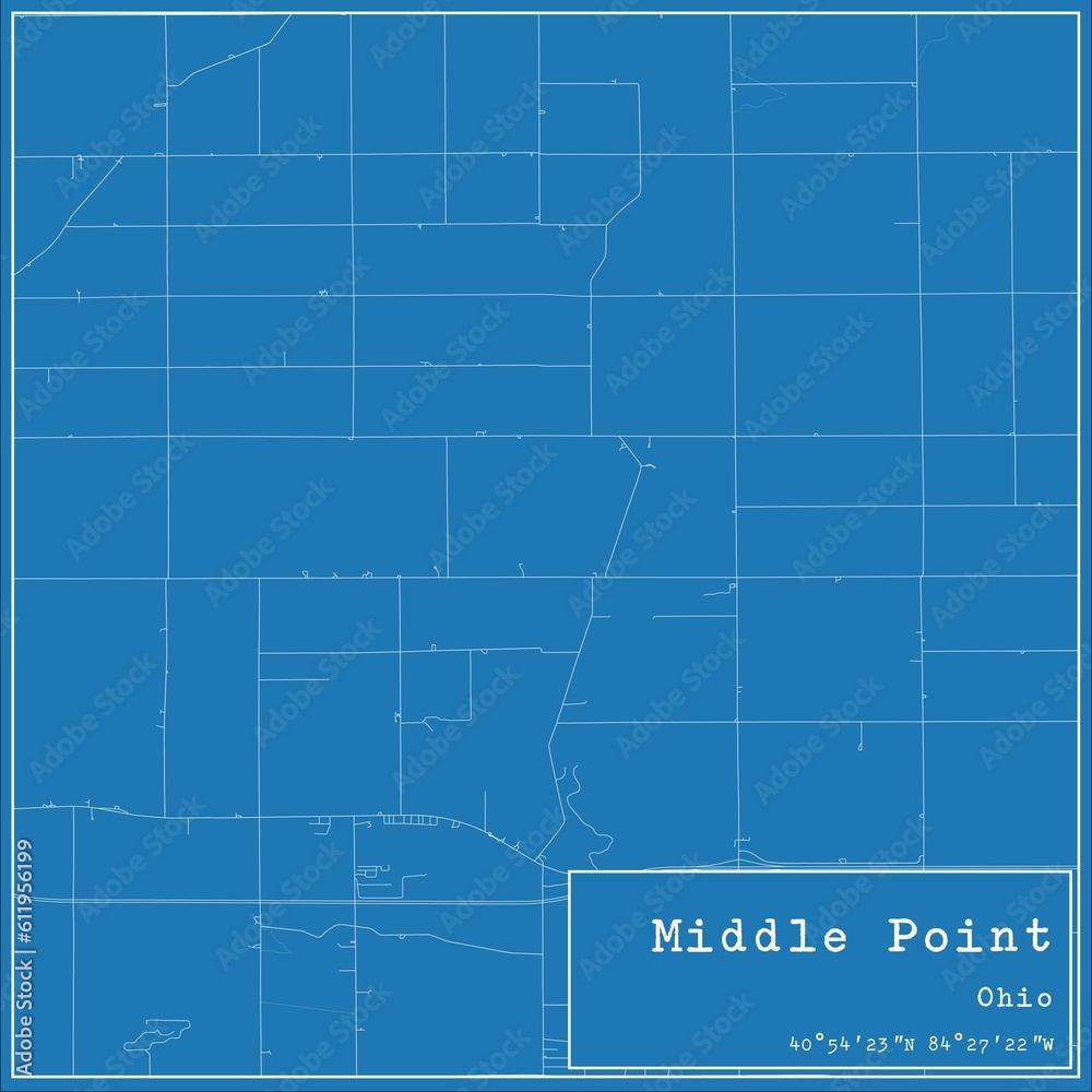 Blueprint US city map of Middle Point, Ohio. Blueprint US city map of Middle Point, Ohio.