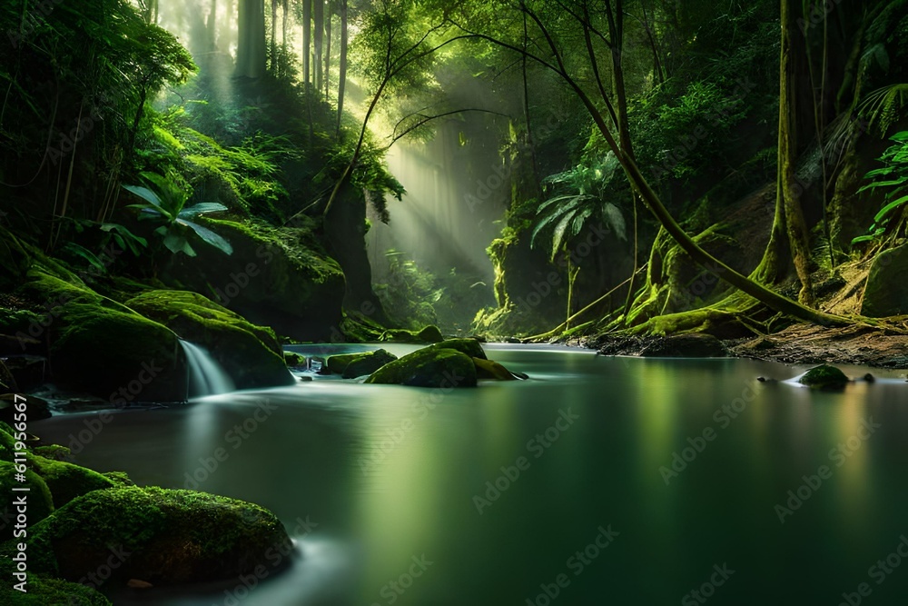 Obraz premium waterfall in the jungle