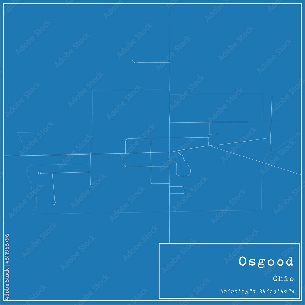 Blueprint US city map of Osgood, Ohio. Blueprint US city map of Osgood, Ohio.