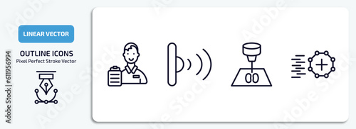 artificial intellegence outline icons set. artificial intellegence thin line icons pack included shop assistant, infrared, organ printing, match moving vector.