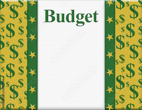 Budget message with green dollar signs photo