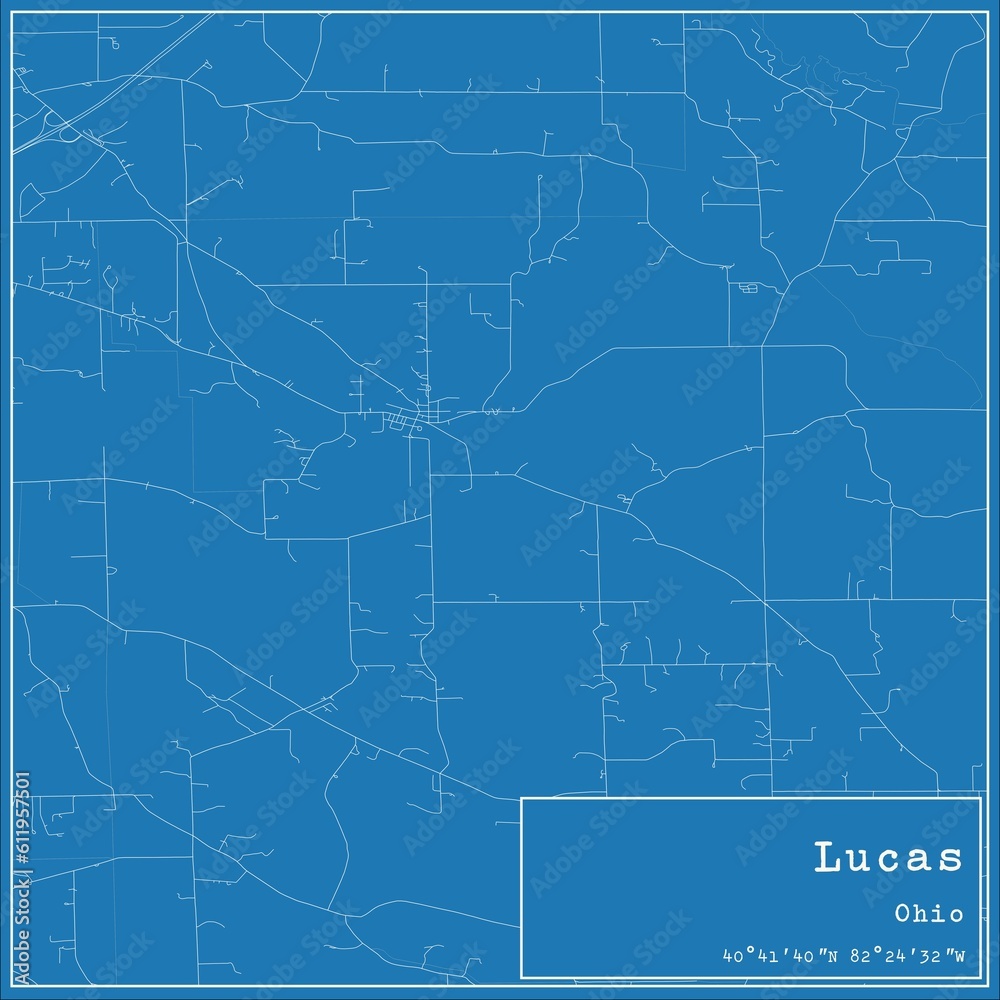 Blueprint US city map of Lucas, Ohio. Blueprint US city map of Lucas, Ohio.