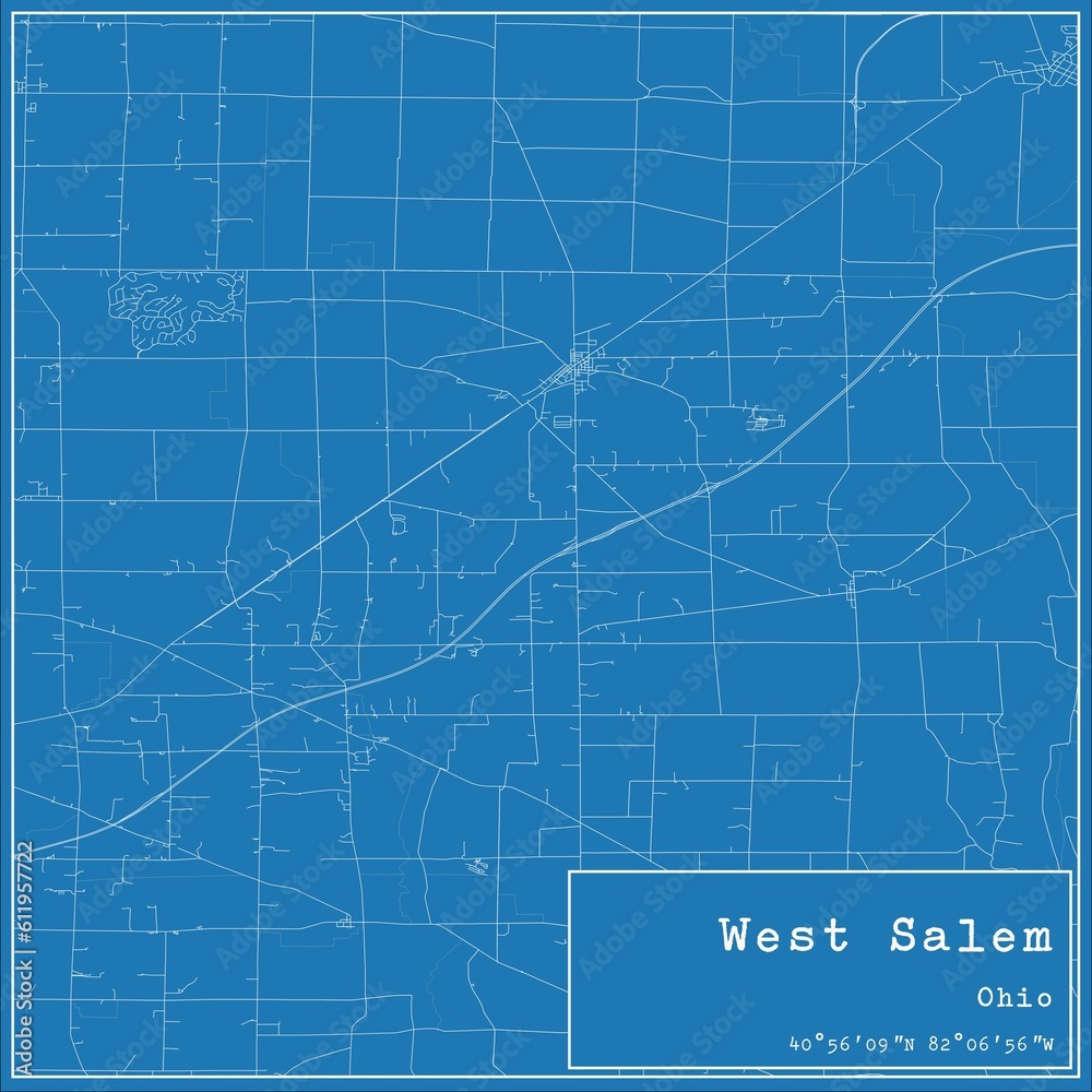 Blueprint US city map of West Salem, Ohio. Blueprint US city map of West Salem, Ohio.
