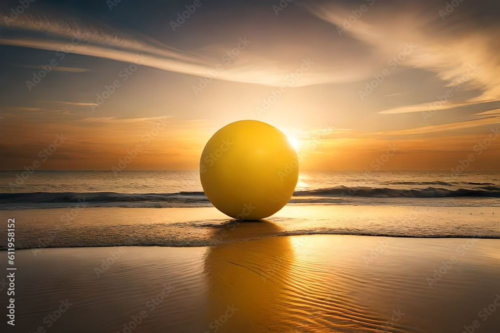 golden egg on sunset