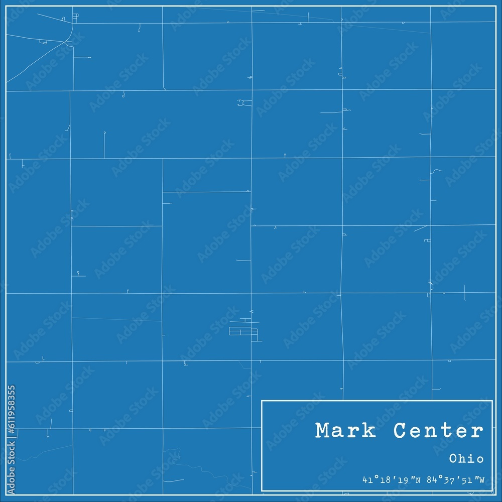 Blueprint US city map of Mark Center, Ohio. Blueprint US city map of Mark Center, Ohio.