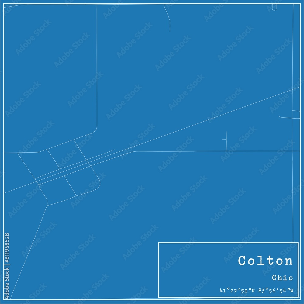 Blueprint US city map of Colton, Ohio. Blueprint US city map of Colton, Ohio.