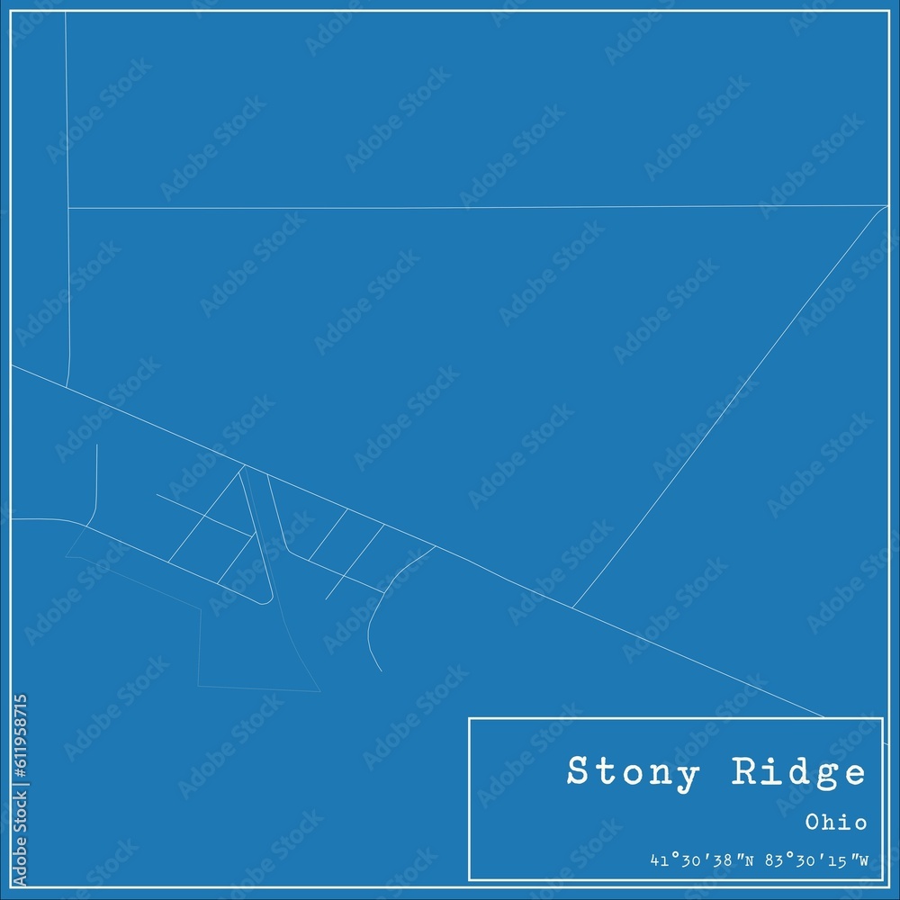 Fototapeta mapa świata dla dzieci Blueprint US city map of Stony Ridge