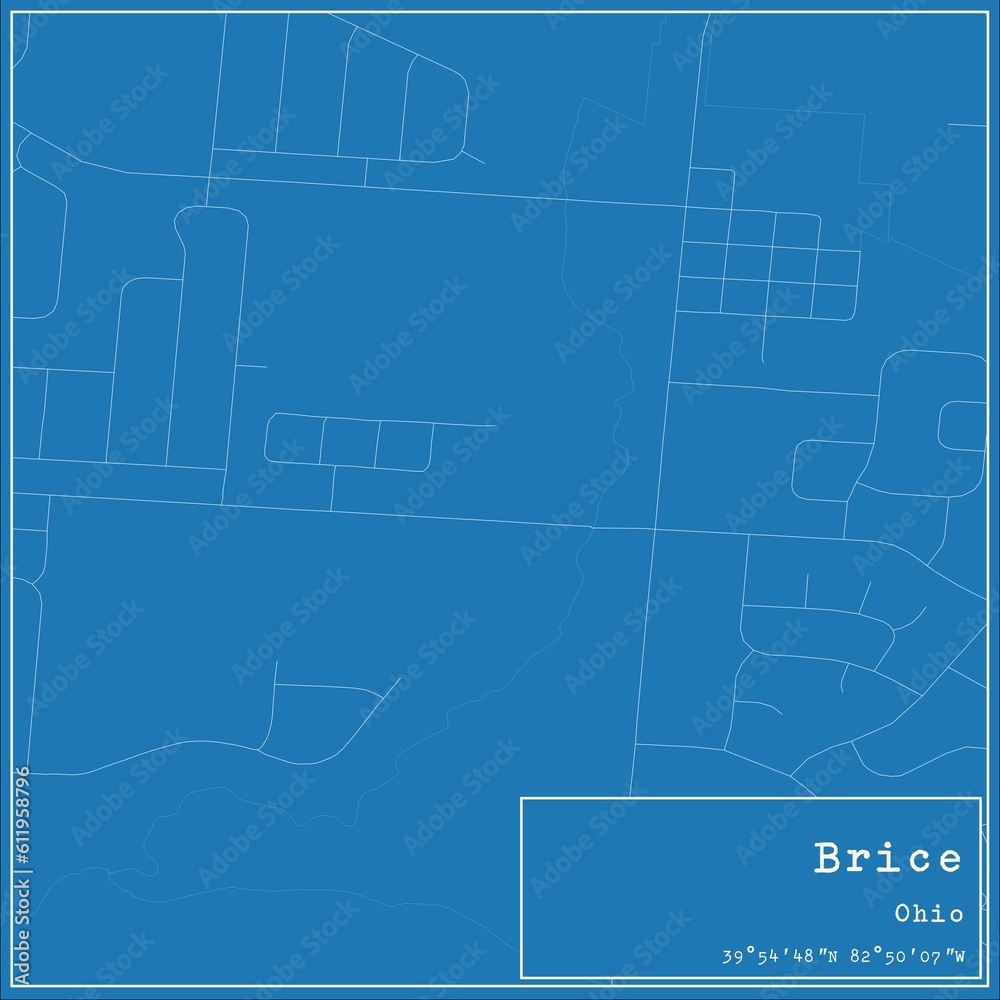 Blueprint US city map of Brice, Ohio. Blueprint US city map of Brice, Ohio.