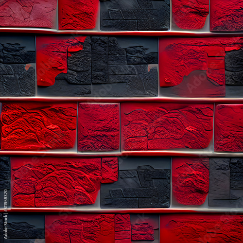 abstract, decorative, relief, red and black, stucco, wall texture, hd background, 