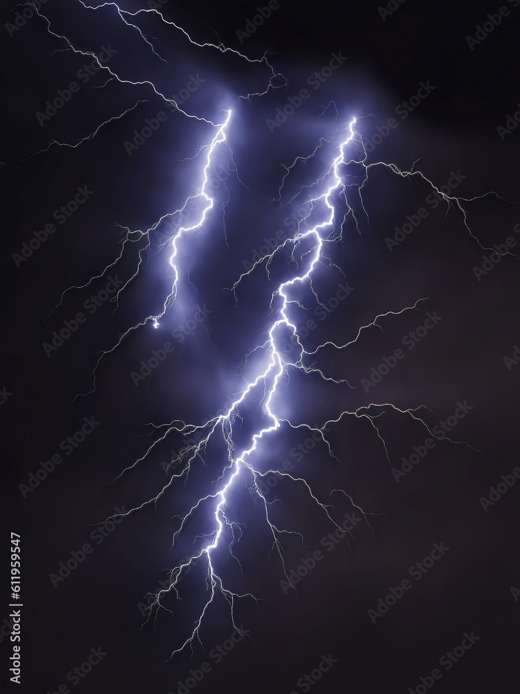 A Lightning bolt thunder, Generative AI Illustration.