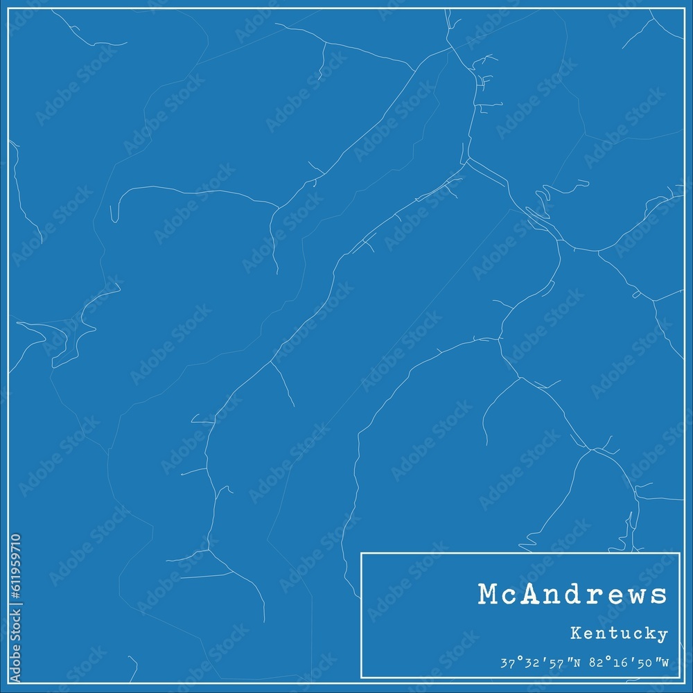 Blueprint US city map of McAndrews, Kentucky. Blueprint US city map of McAndrews, Kentucky.