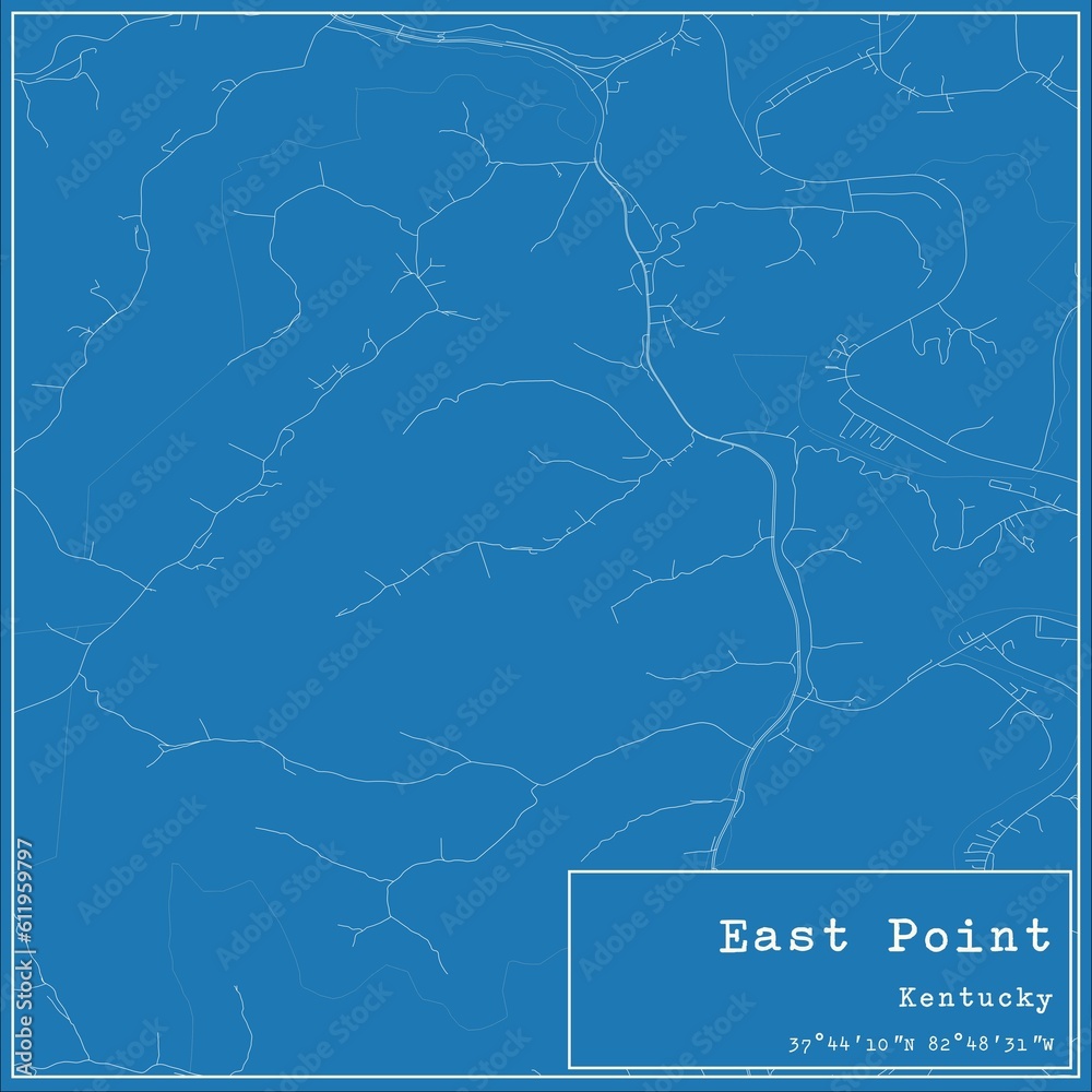 Fototapeta mapa świata dla dzieci Blueprint US city map of East Point