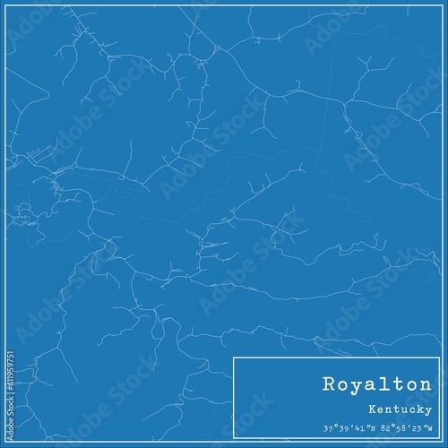 Blueprint US city map of Royalton, Kentucky. photo