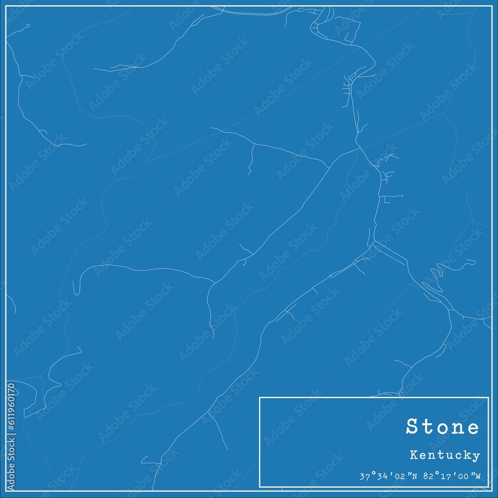 Blueprint US city map of Stone, Kentucky.