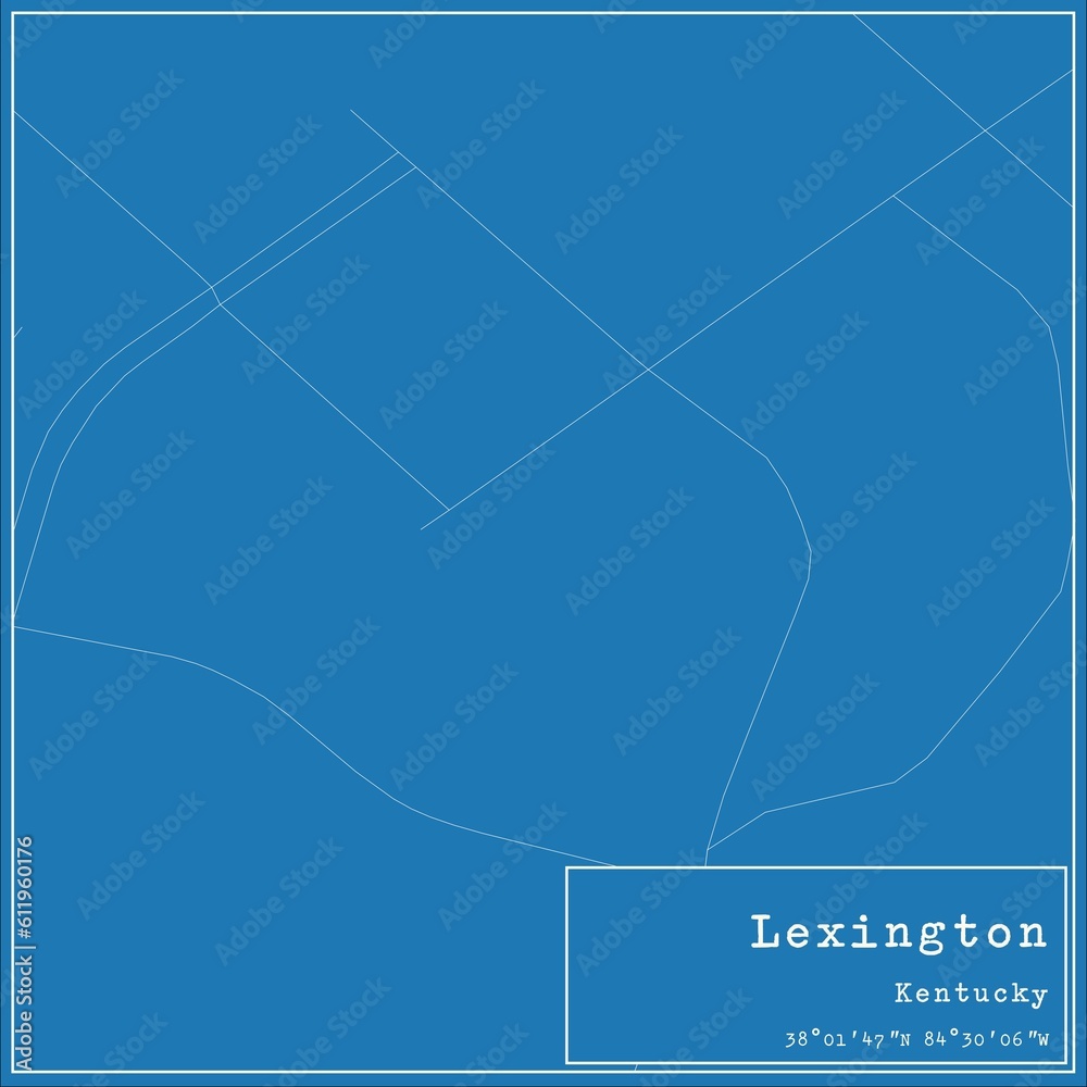 Blueprint US city map of Lexington, Kentucky. Blueprint US city map of Lexington, Kentucky.
