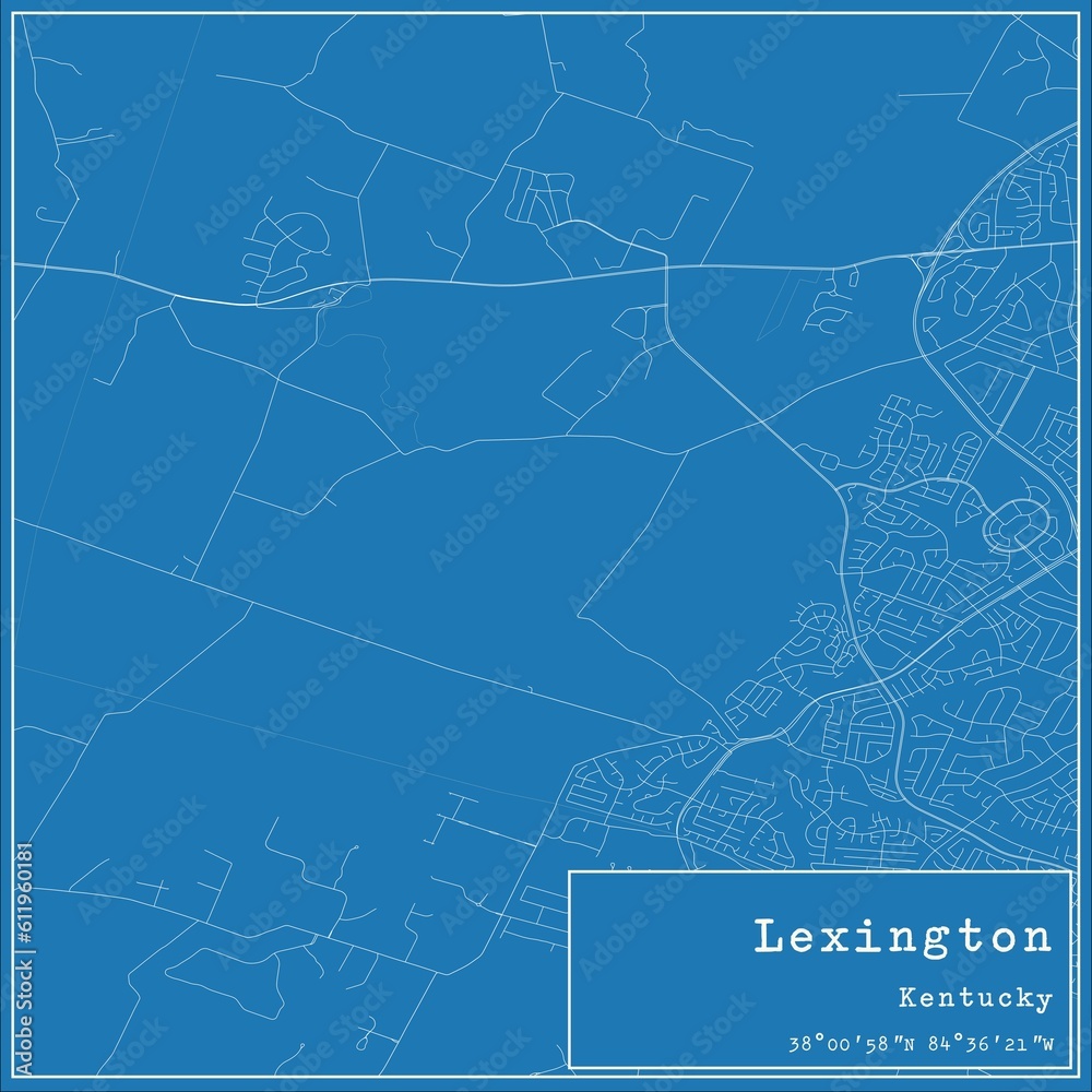Blueprint US city map of Lexington, Kentucky. Blueprint US city map of Lexington, Kentucky.