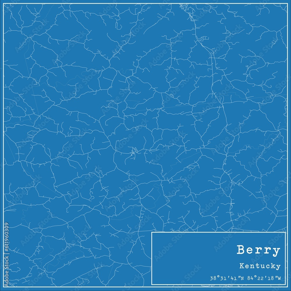 Blueprint US city map of Berry, Kentucky. Blueprint US city map of Berry, Kentucky.