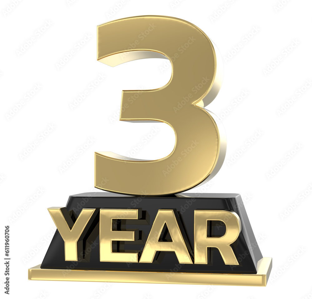 Fototapeta premium Top Gold And ANNIVERSAYR 3d render