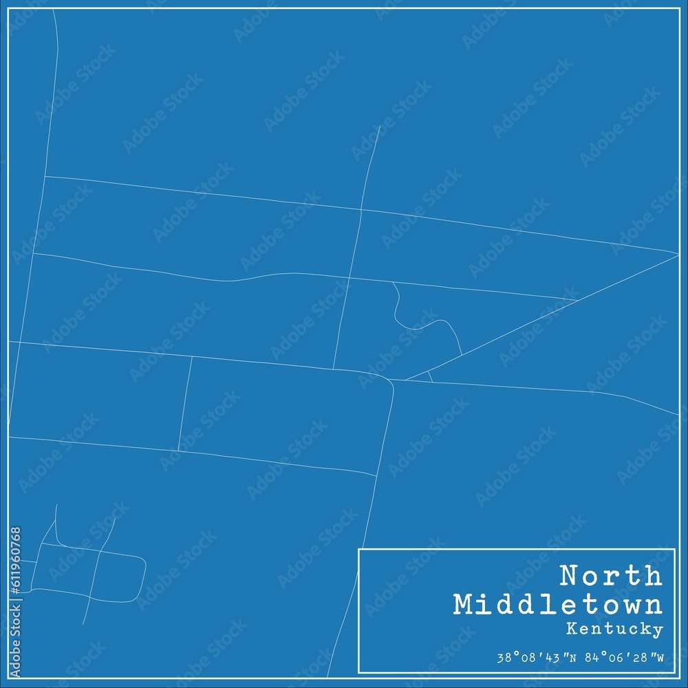 Blueprint US city map of North Middletown, Kentucky. Blueprint US city map of North Middletown, Kentucky.