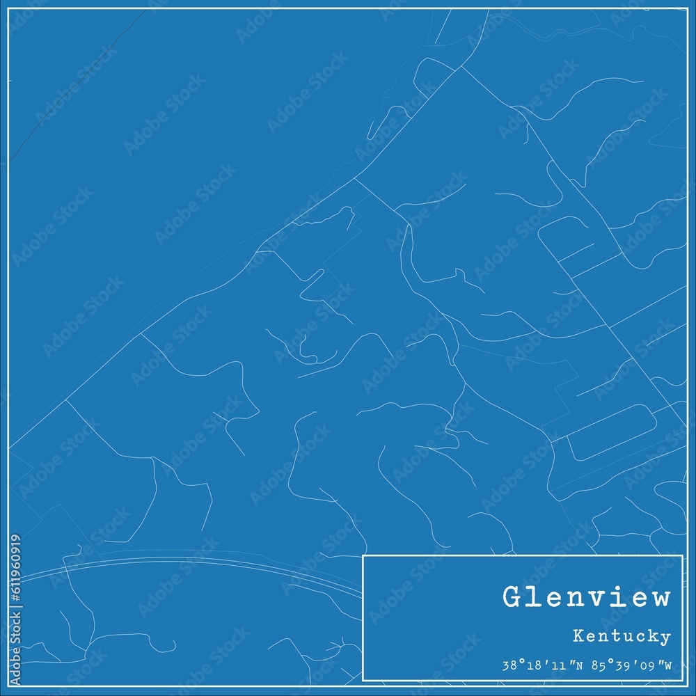 Blueprint US city map of Glenview, Kentucky. Blueprint US city map of Glenview, Kentucky.