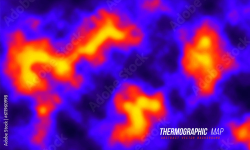 Heat map. Abstract infrared thermographic background. Vector illustration.