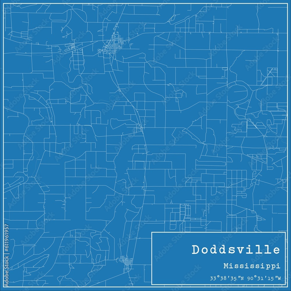 custom made wallpaper toronto digitalBlueprint US city map of Doddsville, Mississippi.