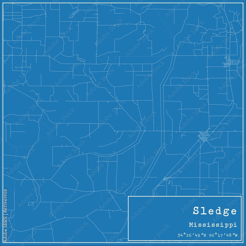 Blueprint US city map of Sledge, Mississippi. Blueprint US city map of Sledge, Mississippi.