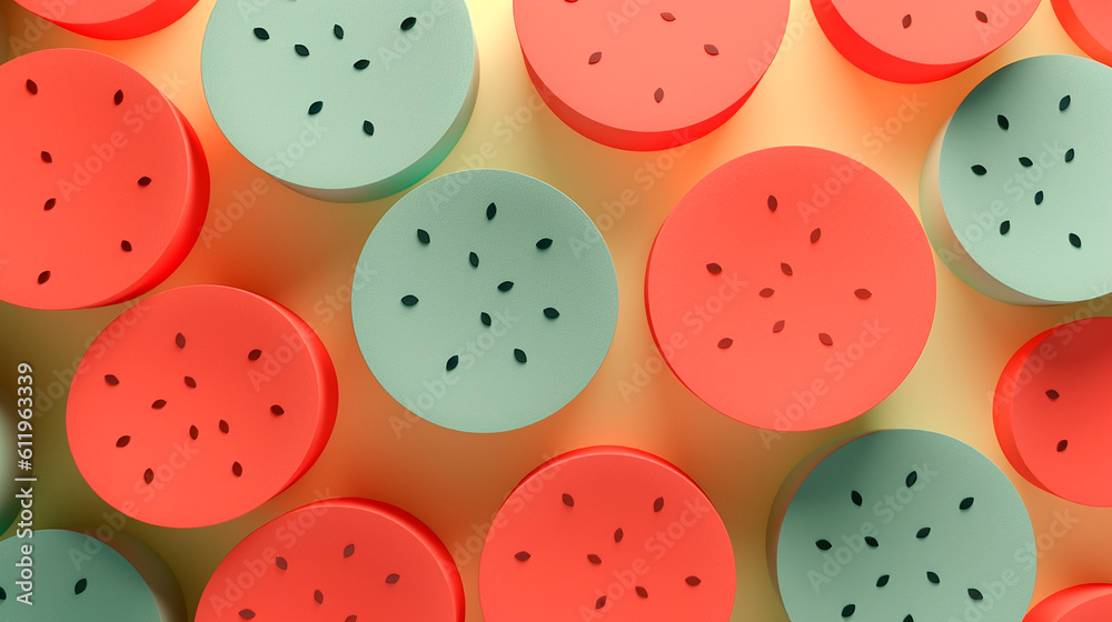 cut watermelon on a background with seed created with Generative Ai 