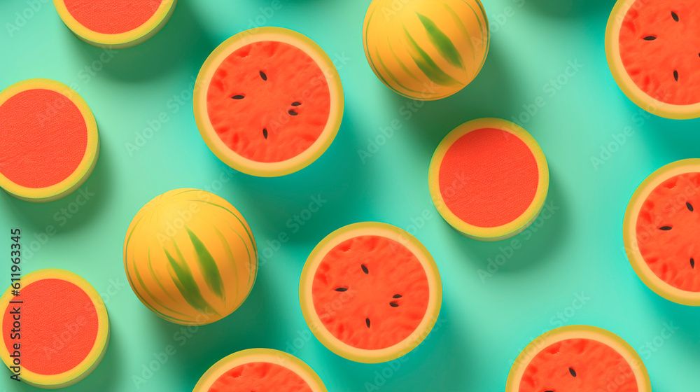 Fototapeta premium cut watermelon on a background with seed created with Generative Ai 