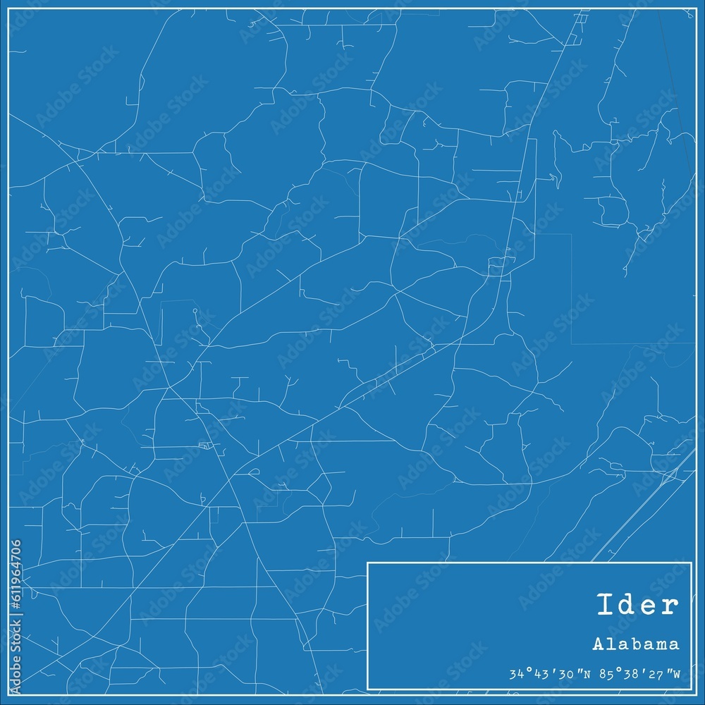 Blueprint US city map of Ider, Alabama. Blueprint US city map of Ider, Alabama.