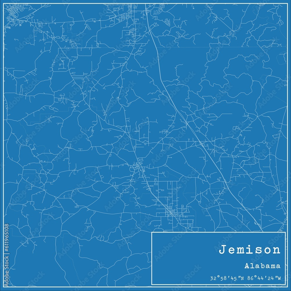 Blueprint US city map of Jemison, Alabama. Blueprint US city map of Jemison, Alabama.