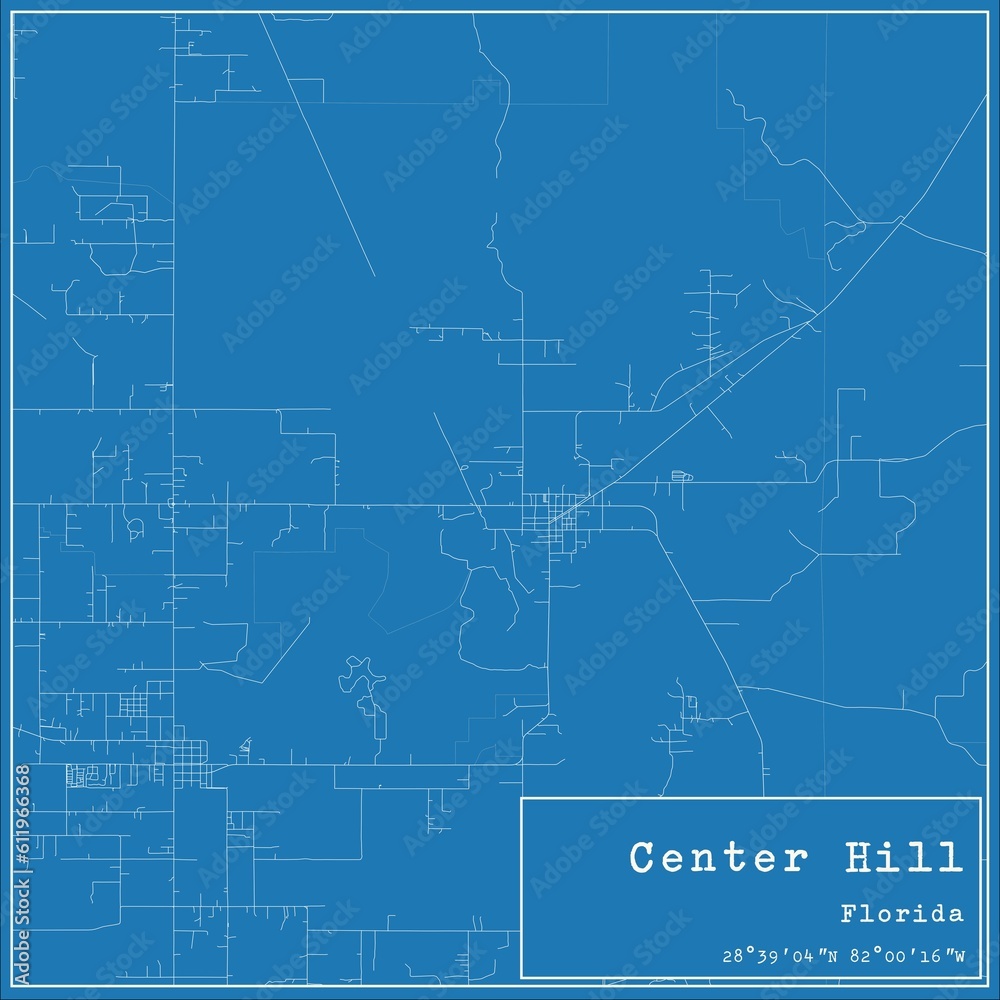Blueprint US city map of Center Hill, Florida. Blueprint US city map of Center Hill, Florida.