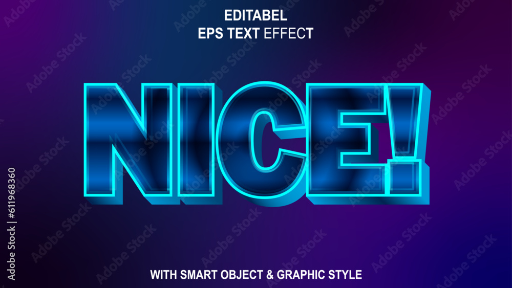 Vector Text Effect With Shiny Style Elegant