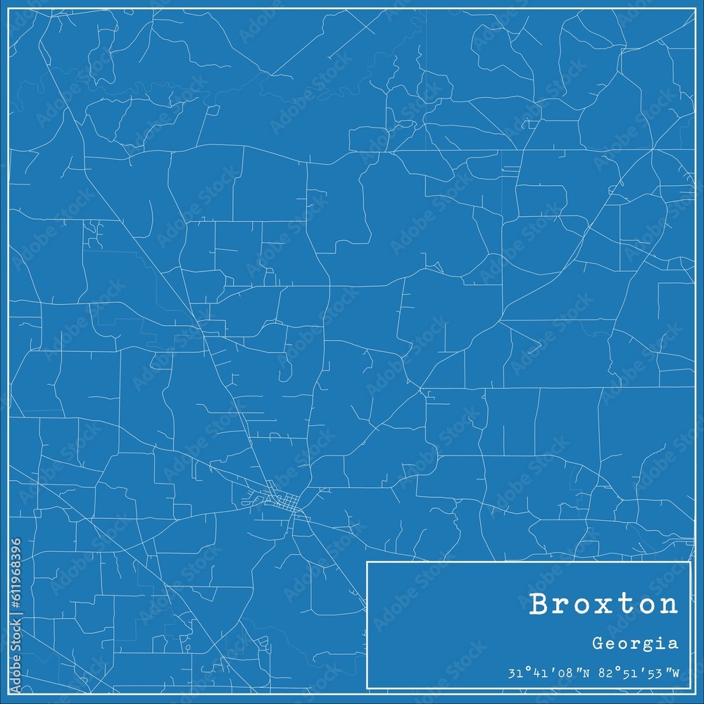 Fototapeta mapa świata dla dzieci Blueprint US city map of Broxton