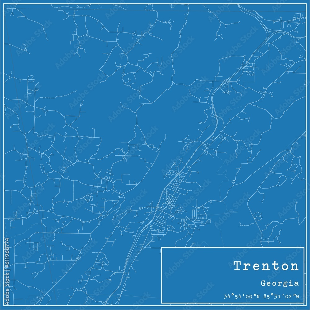 Fototapeta mapa świata dla dzieci Blueprint US city map of Trenton, Fototapety dla DZIECI