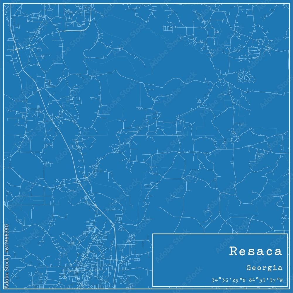 Fototapeta mapa świata dla dzieci Blueprint US city map of Resaca