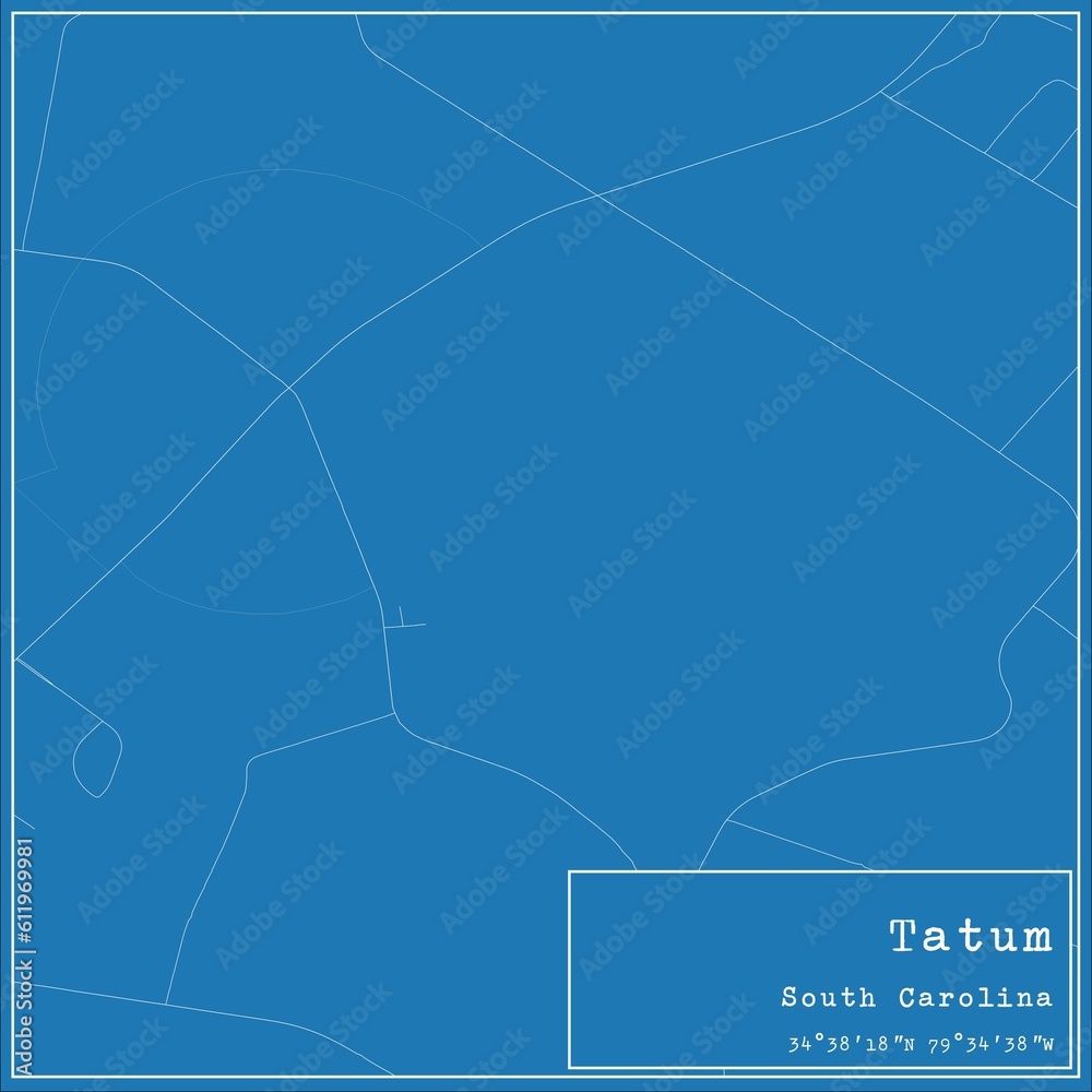 Blueprint US city map of Tatum, South Carolina. Blueprint US city map of Tatum, South Carolina.