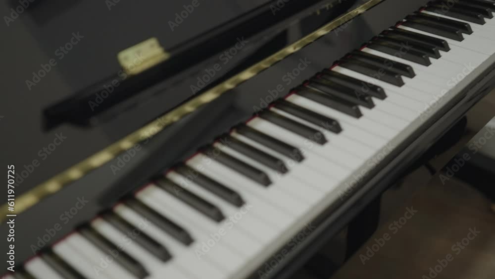 Classic Piano Close Up Shot Slide Music Instrument Classic Piano Close Up Shot Slide Music Instrument