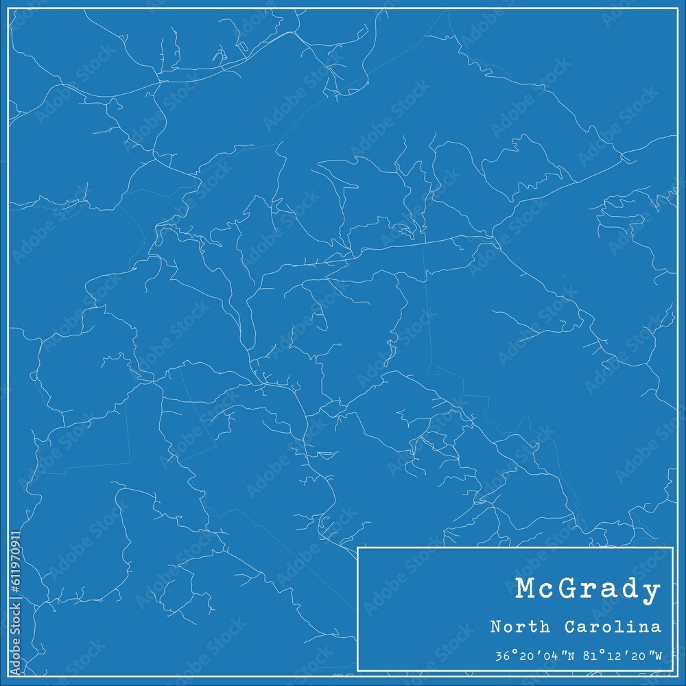 Blueprint US city map of McGrady, North Carolina. Blueprint US city map of McGrady, North Carolina.