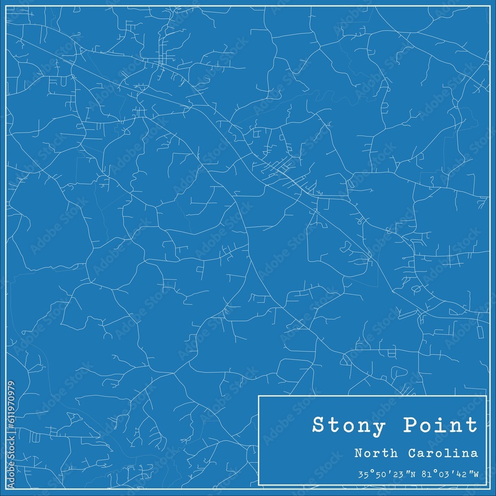 Blueprint US city map of Stony Point, North Carolina. Blueprint US city map of Stony Point, North Carolina.