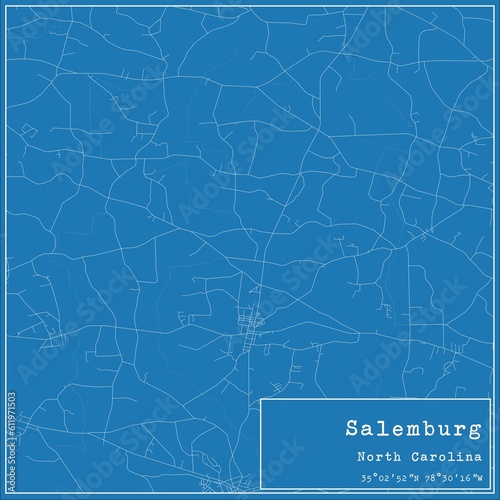 Blueprint US city map of Salemburg  North Carolina.