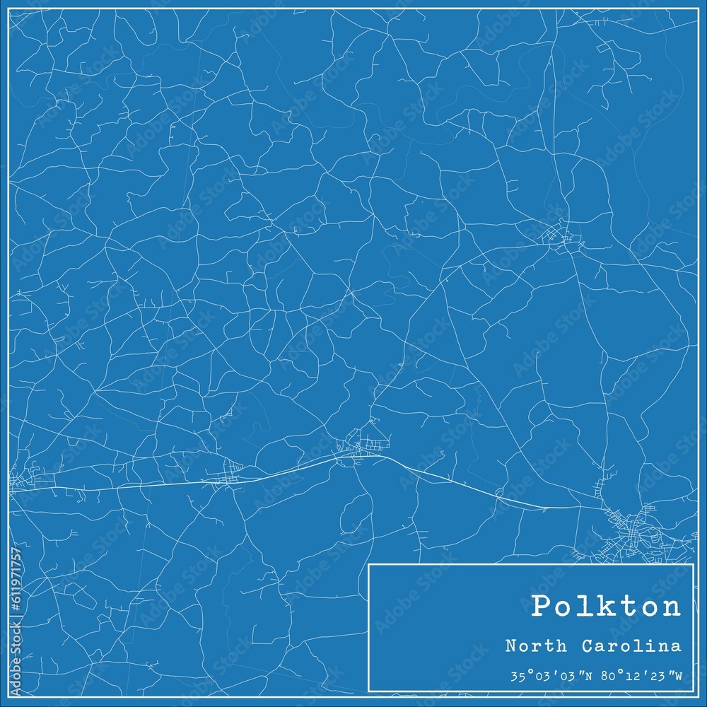 Blueprint US city map of Polkton, North Carolina. Blueprint US city map of Polkton, North Carolina.