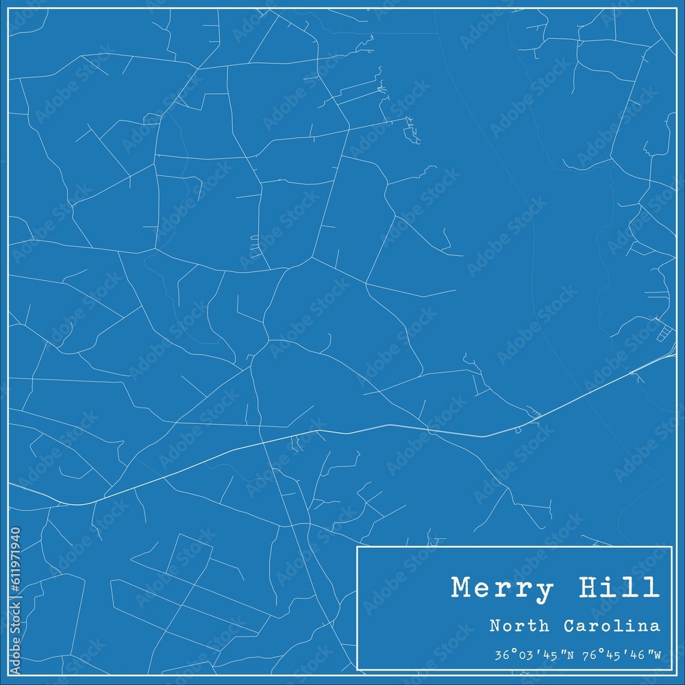 Blueprint US city map of Merry Hill, North Carolina. Blueprint US city map of Merry Hill, North Carolina.