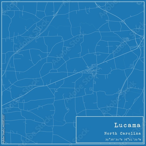 Blueprint US city map of Lucama, North Carolina.