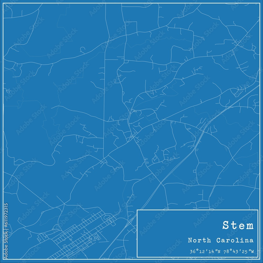 Blueprint US city map of Stem, North Carolina. Blueprint US city map of Stem, North Carolina.