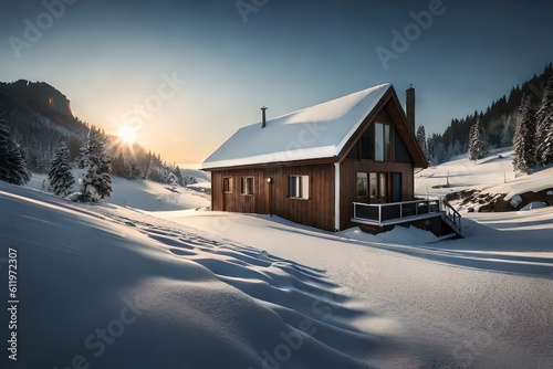house in the snow © Pretty Panda