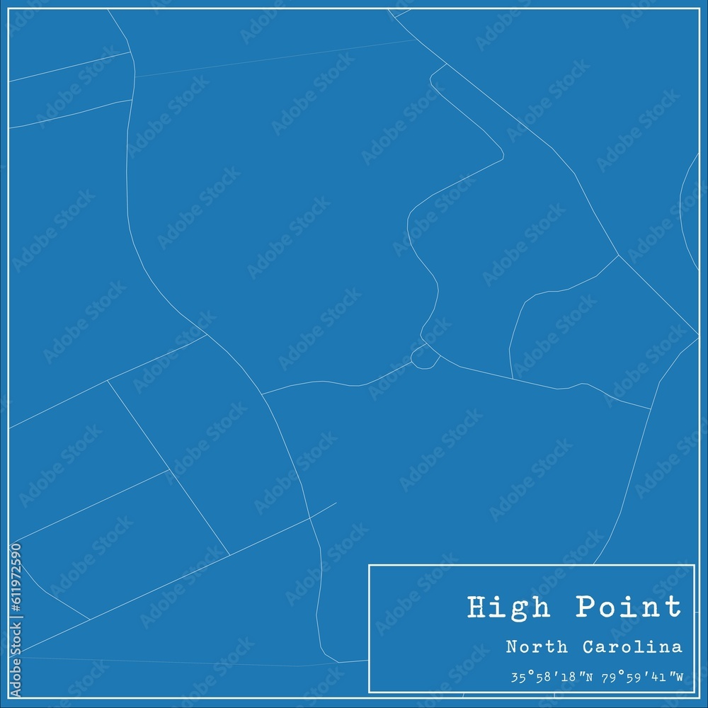 Blueprint US city map of High Point, North Carolina. Blueprint US city map of High Point, North Carolina.