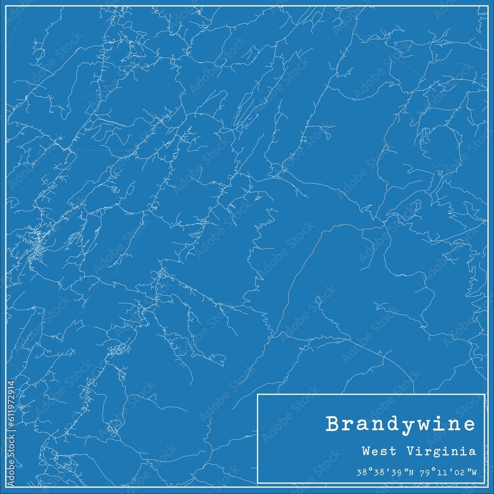 Blueprint US city map of Brandywine, West Virginia. Blueprint US city map of Brandywine, West Virginia.