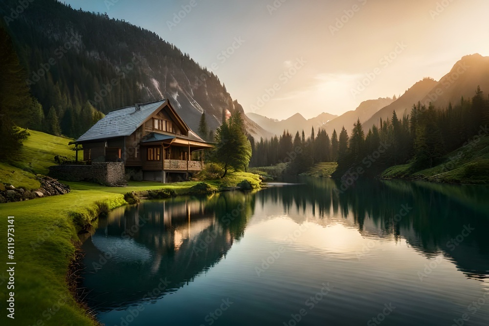 Fototapeta premium lake in the mountains