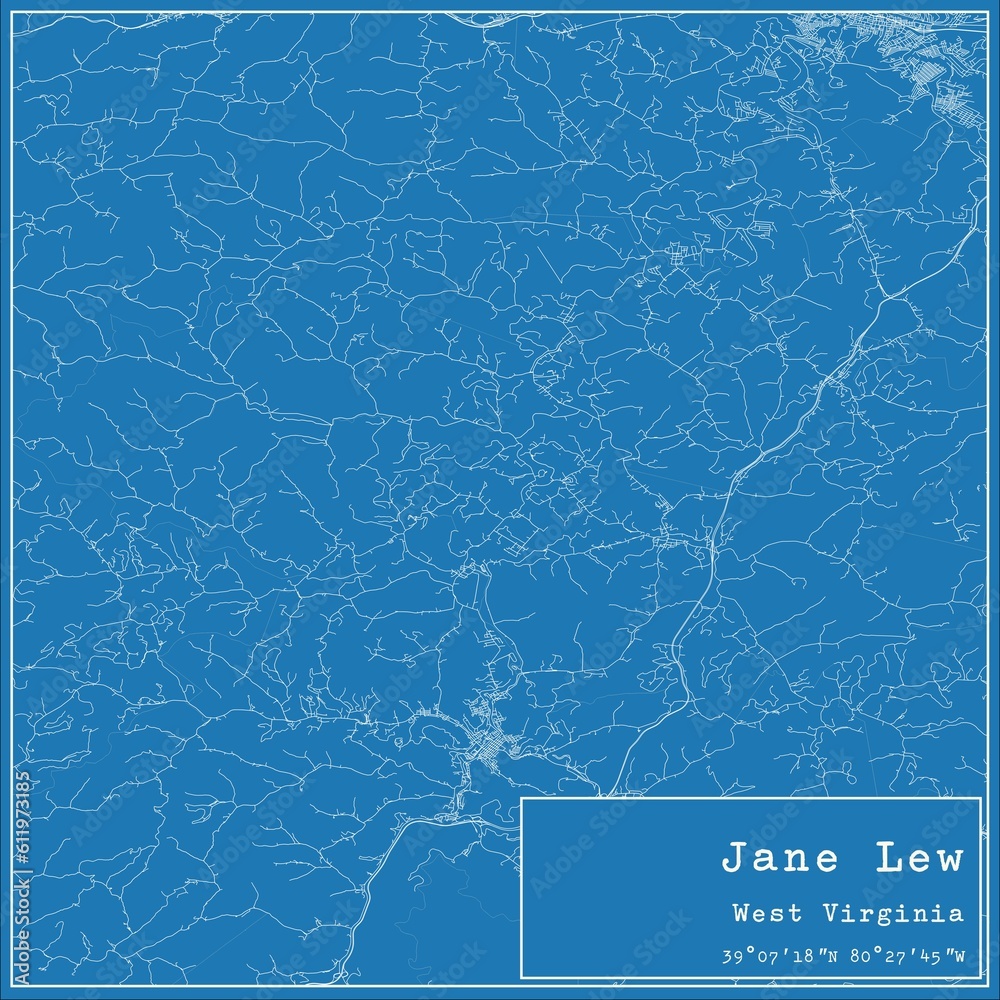 Blueprint US city map of Jane Lew, West Virginia. Blueprint US city map of Jane Lew, West Virginia.